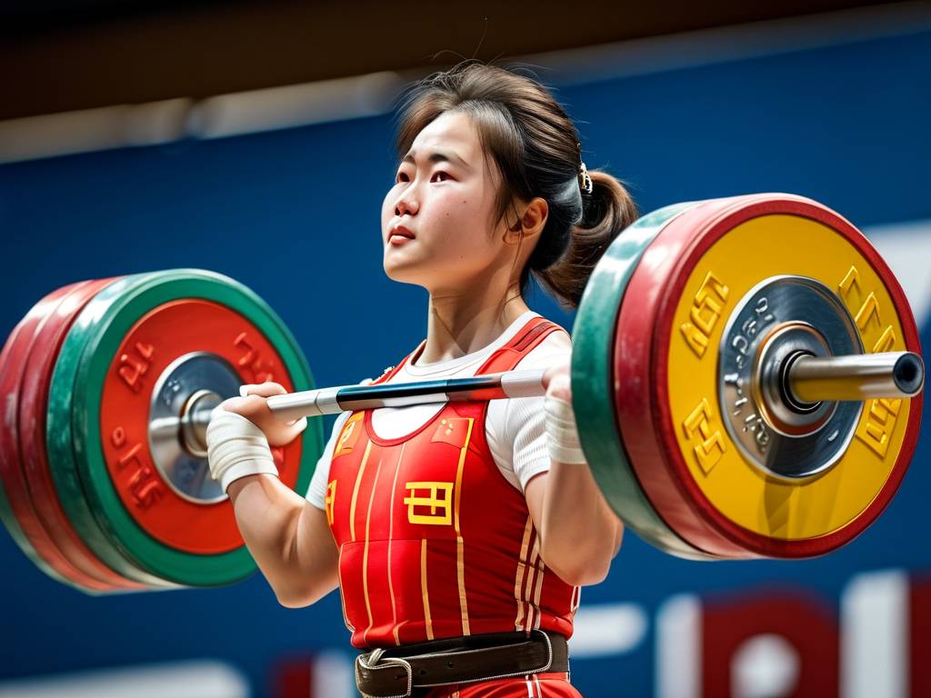 朝鲜选手闪耀世锦赛举重赛场，女子49公斤级冠军荣耀诞生，总成绩210公斤创纪录(1)