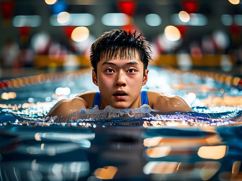 全国冠军赛，潘展乐刷新男子100米自由泳全国纪录—以47.22秒的速度破浪前行