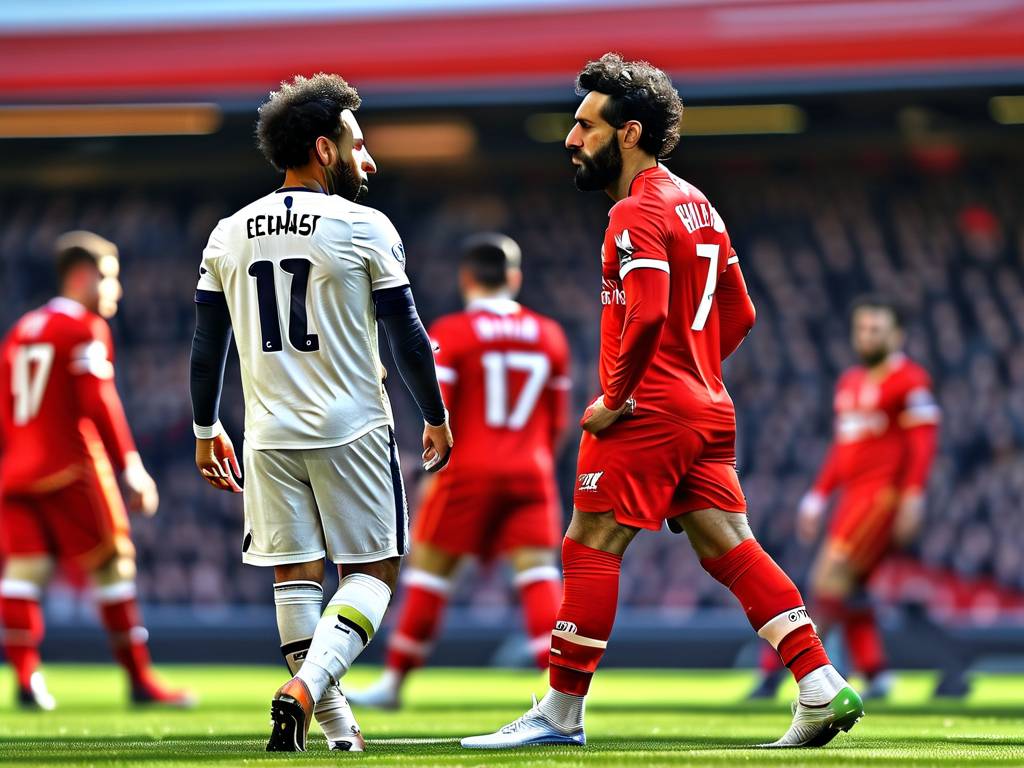 英超赛场，利物浦与阿森纳的激烈对决，萨拉赫的双响炮闪耀全场