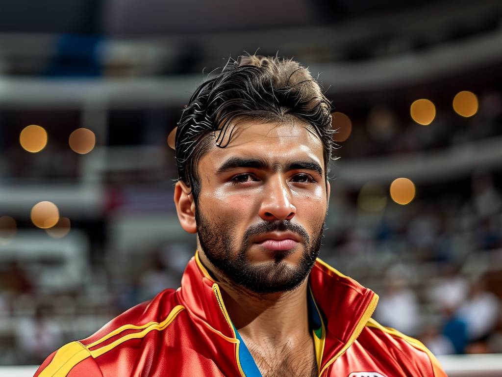 奥运会古典式摔跤，雷扎伊朗选手阿里雷扎勇夺男子97公斤级金牌